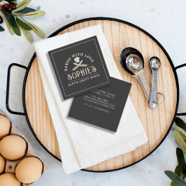 Klassische Baker's Logo Black Business Card Quadratische Visitenkarte