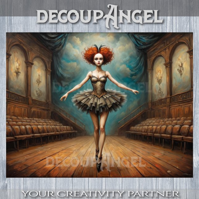 Klassische Ballerina des gotischen Tanzes - Decoup Seidenpapier (Von Creator hochgeladen)