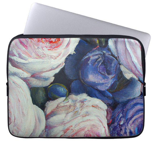 Klassische barocke Rose Blumendesign Laptopschutzhülle (Vorderseite)