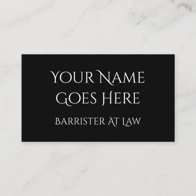 Klassische Barrister auf der juristischen Visitenk Visitenkarte (Vorderseite)