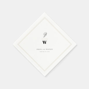 Klassische Bars Doppelmonogramm Modernes Hochzeits Serviette
