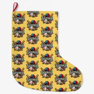 Klassische Baseball Essentials / Stilvolle Retro L Großer Weihnachtsstrumpf
