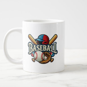 Klassische Baseball Essentials / Stilvolle Retro L Jumbo-Tasse