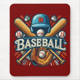 Klassische Baseball Essentials / Stilvolle Retro L Mousepad