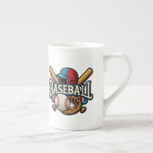 Klassische Baseball Essentials / Stilvolle Retro L Prozellantasse