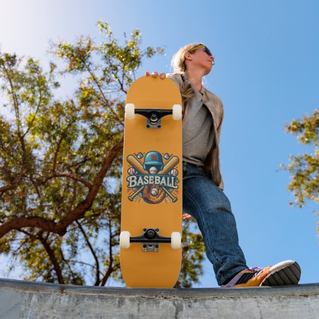 Klassische Baseball Essentials / Stilvolle Retro L Skateboard (Außenbereich 1)