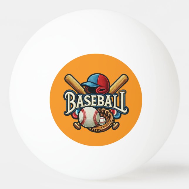 Klassische Baseball Essentials / Stilvolle Retro L Tischtennisball (Vorderseite)