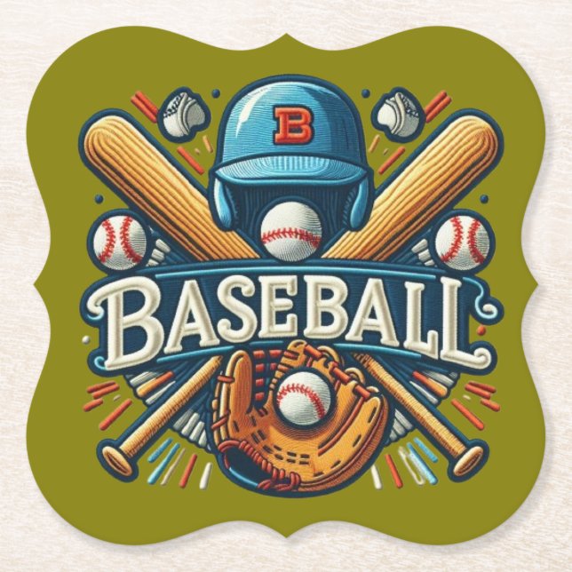 Klassische Baseball Essentials / Stilvolle Retro L Untersetzer (Vorderseite)