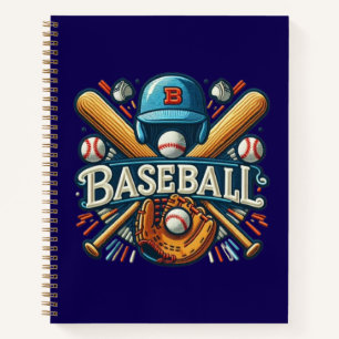 Klassische Baseball-Essentials / Stylisher Retro-L Notizbuch