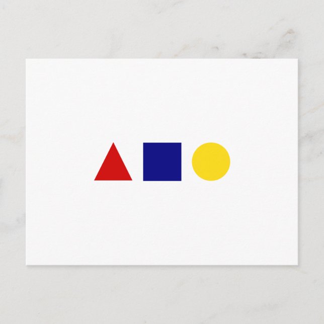 Klassische Bauhaus Kolorierte Geometrische Kunst Postkarte (Vorderseite)