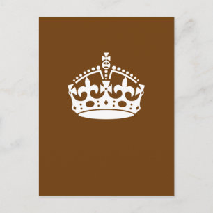 Klassische Behalten Kronen auf Schokoladenbraun Postkarte