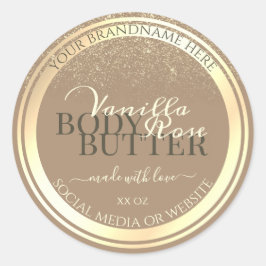 Klassische beige Produktverpackungsmarken Gold Fra Runder Aufkleber