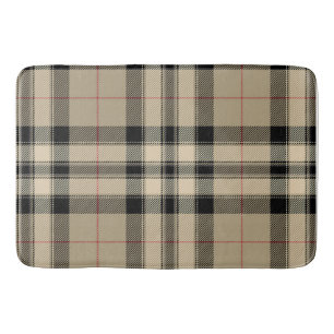Klassische Beige + Schwarz Kariert Badematte