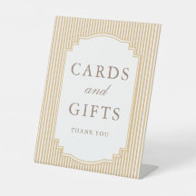 Klassische Beige-Tan-gestreifte Hochzeitskarten un
