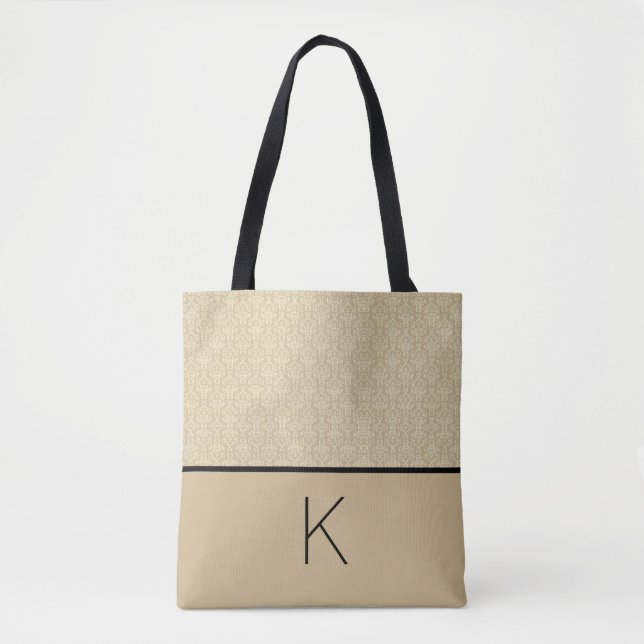 Klassische Beige und Schwarz Tasche (Vorderseite)
