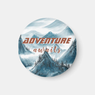 Klassische Berge zeichnen inspirierendes Zitat Magnet