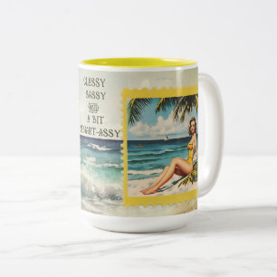 KLASSISCHE BEWERTUNG UND EIN BISSCHEN SMART-ASSY ZWEIFARBIGE TASSE