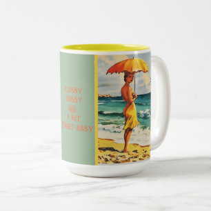 KLASSISCHE BEWERTUNG UND EIN BISSCHEN SMART-ASSY ZWEIFARBIGE TASSE