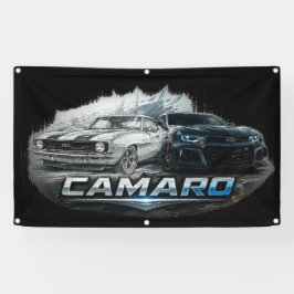 Klassische bis moderne Camaro-Muscle-Car-Evolution Banner