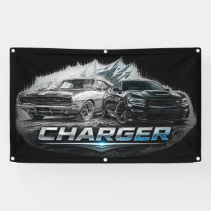 Klassische bis moderne Charger-Muscle-Car-Evolutio Banner