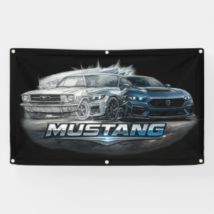 Klassische bis moderne Mustang-Muscle-Car-Evolutio Banner