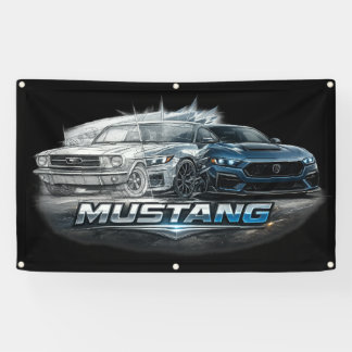 Klassische bis moderne Mustang-Muscle-Car-Evolutio Banner