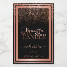 Klassische Black Product Packaging Labels Rose Gol