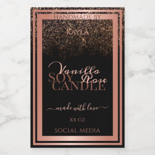 Klassische Black Product Packaging Labels Rose Gol Lebensmitteletikett