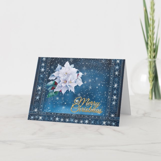 Klassische Blank Non-Foto Blumen Frohe Weihnachten (Vorderseite)