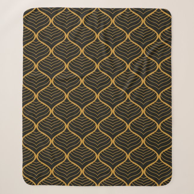 Klassische Blätter Art Deco Nahtloses Muster. Geom Sherpadecke (Vorderseite)