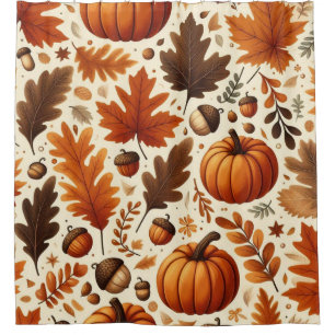 klassische Blätter/Kürbisse/Akkorde Herbst Duschvorhang