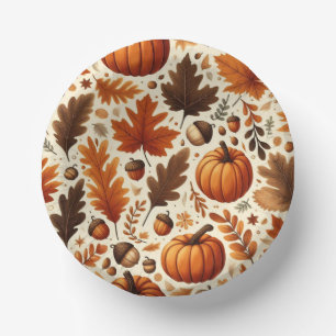 klassische Blätter/Kürbisse/Akkorde Herbst Pappteller
