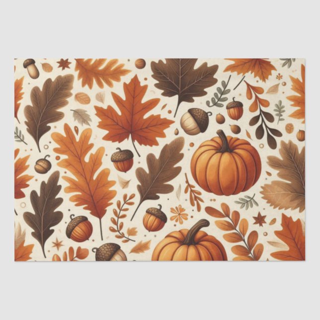 klassische Blätter/Kürbisse/Akkorde Herbst Seidenpapier (Vorderseite)