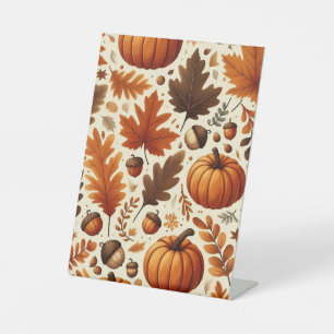 klassische Blätter/Kürbisse/Akkorde Herbst Sockelschild