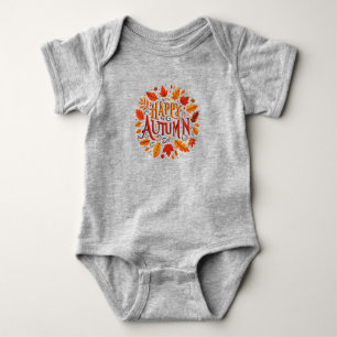 klassische Blätter und glücklicher Herbst Baby Strampler