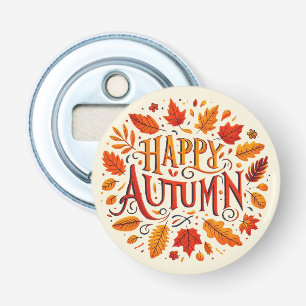 klassische Blätter und glücklicher Herbst Flaschenöffner