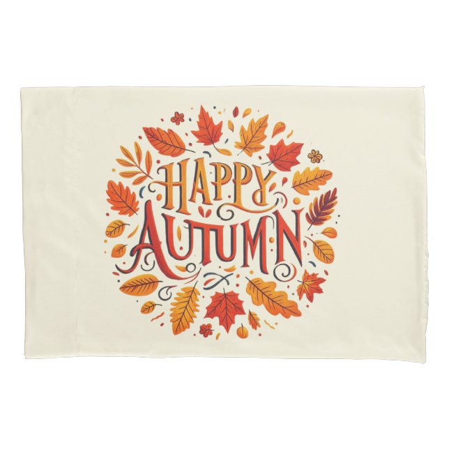klassische Blätter und glücklicher Herbst Kissenbezug (Vorderseite)