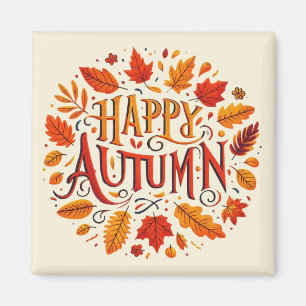 klassische Blätter und glücklicher Herbst Magnet