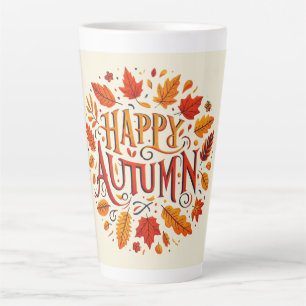 klassische Blätter und glücklicher Herbst Milchtasse