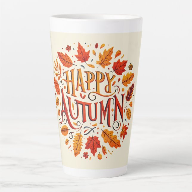klassische Blätter und glücklicher Herbst Milchtasse (Vorderseite)