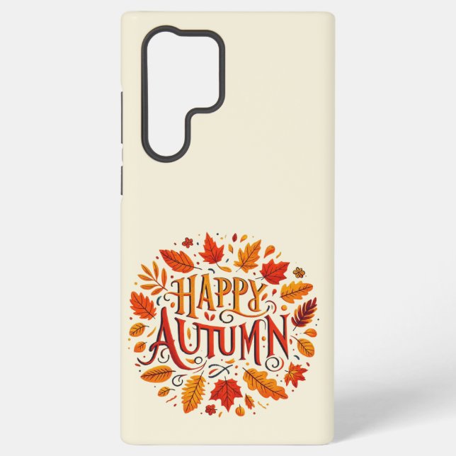 klassische Blätter und glücklicher Herbst Samsung Galaxy Hülle (Rückseite)