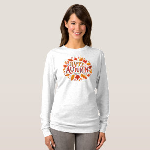 klassische Blätter und glücklicher Herbst T-Shirt