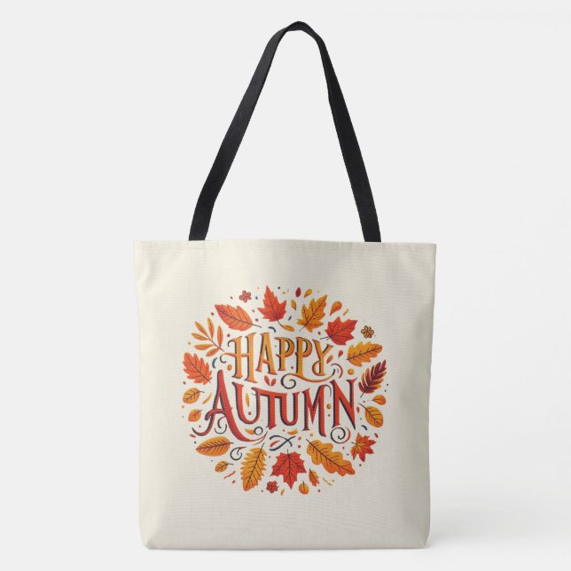 klassische Blätter und glücklicher Herbst Tasche (Vorderseite)