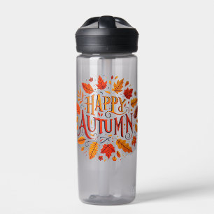 klassische Blätter und glücklicher Herbst Trinkflasche