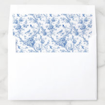 Klassische blaue Blumen-Toile- Umschlagauskleidung