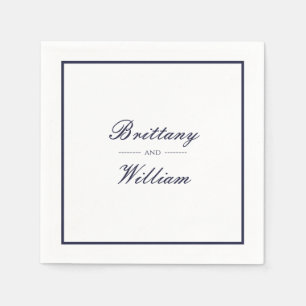 Klassische blaue Braut und Gräuelschrift Napkins Serviette