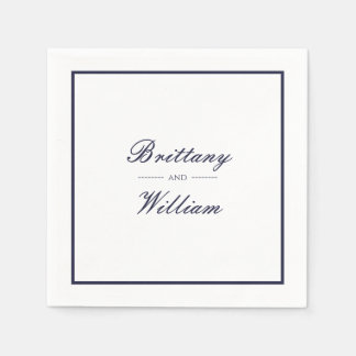 Klassische blaue Braut und Gräuelschrift Napkins Serviette