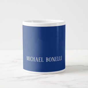 Klassische blaue einfache elegante Serifenschrift Jumbo-Tasse