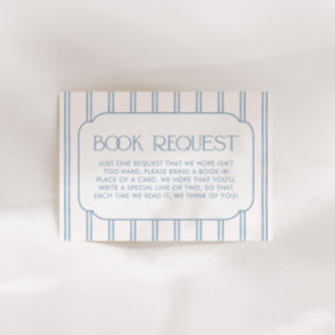 Klassische blaue gestreifte Bücher für Baby Begleitkarte