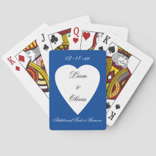 Klassische blaue Hochzeit Spielkarten